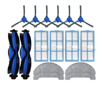 Beegie Robotic Vacuum Spare Parts Main Roller Side Brush Hepa Filter Mop Cloth Rag Replacement Kits. Compatible for Proscenic 850T. (Color : Set D)