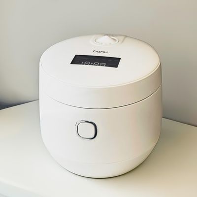BANU Low Carb Rice Cooker - 4 Cups(white rice), 2 cups(Low carb rice) 7 Preset Functions, 20-Hr Timer, Led Touch, Auto Keep Warm - Healthy Cooking for Keto and Low Glycemic Diets - White / 8-Cup (Cooked) (4-Cup UNCOOKED) Digital Rice Cooker and Food 
