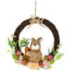 Floral Grapevine Small Spring Easter Wreath with Sisal Bunny - 12" view 1