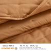 Chezmoi Collection Tencel Modal Blend Quilt Set Queen Size, Terracotta - Lightweight Soft Bedspread Crescent Stitched Quilt for All Seasons view 3