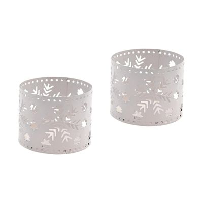 HOMSFOU 2pcs Hollow Candle Holder Christmas Tealight Stand Xmas Decoration Christmas Candle Stand Decorative Holders Mini s Holders Tea European Style