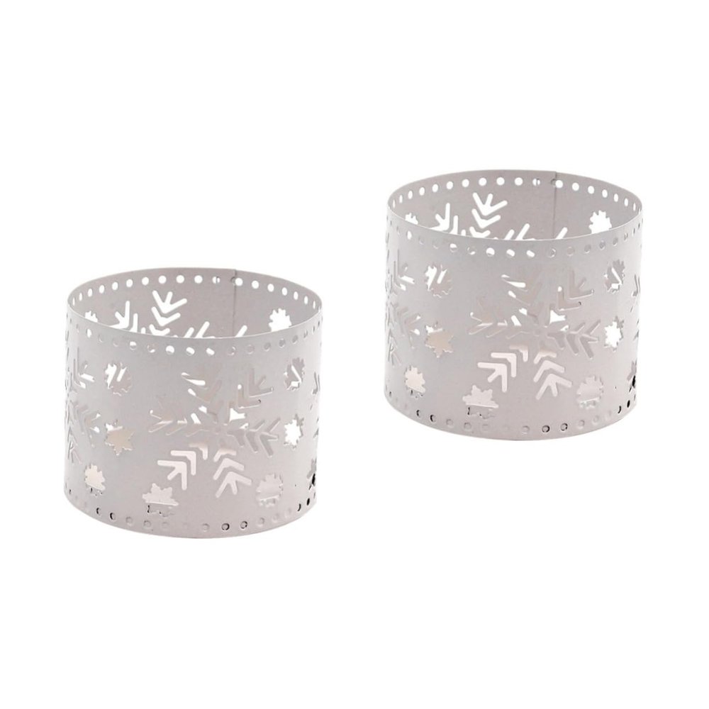 HOMSFOU 2pcs Hollow Candle Holder Christmas Tealight Stand Xmas Decoration Christmas Candle Stand Decorative Holders Mini s Holders Tea European Style
