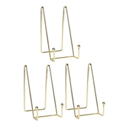 BESTOYARD 3pcs Wrought Iron Photo Frame Stand Photo Easel Rack Easels for Display Book Display Stand Easel Plate Display Dish Display Holder Plate Holder Photo Album Dish Shape Metal, Golden