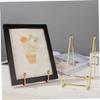BESTOYARD 3pcs Wrought Iron Photo Frame Stand Photo Easel Rack Easels for Display Book Display Stand Easel Plate Display Dish Display Holder Plate Holder Photo Album Dish Shape Metal, Golden view 3