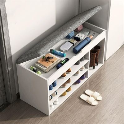 Natliedop 3 Tier Shoe Bench Rack for Entryway, Shoe Storage Bench, Industrial Entryway Bench with Shoe Storage, Free Standing Shoe Racks, Metal Shoe Storage, Up to 330 lb