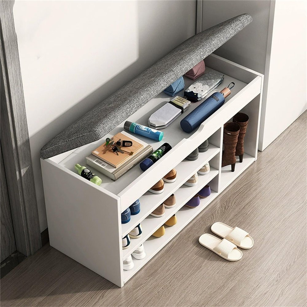 Natliedop 3 Tier Shoe Bench Rack for Entryway, Shoe Storage Bench, Industrial Entryway Bench with Shoe Storage, Free Standing Shoe Racks, Metal Shoe Storage, Up to 330 lb