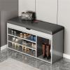 Natliedop 3 Tier Shoe Bench Rack for Entryway, Shoe Storage Bench, Industrial Entryway Bench with Shoe Storage, Free Standing Shoe Racks, Metal Shoe Storage, Up to 330 lb view 2