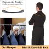 DEDU Suit Hangers for Men 10 Pack, Grey Coat Hangers Extra Wide Non Slip Width 17.7", Thick Plastic with Pants Bar & Metal Hook view 4