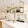 Kitchen Bar Shelf Ceiling Storage Shelves Floating Plant Books Shelving for Wall Large Plate Rack Pot Holder, Hanging Decorative Display Storage Shelf Metal, Wine Glass Rack ( Size : 140x30x80cm ) view 1