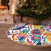 36" Christmas Tree Skirt with Mexican Otomi Animals Christmas Tree Decoration Mat Rustic Xmas Tree Cover Mat Waterproof Xmas Tree Skirt for Holiday Farmhouse Decorations view 1