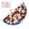 30" Christmas Tree Skirt with Pom Poms Triangle Geometric Christmas Tree Mat Cover Xmas Tree Skirt for Xmas Holiday Party Christmas Decoration Ornaments Pom Poms Tree Skirt for Happy New Year view 2