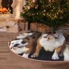 48" Christmas Tree Skirt with English Bulldogs Christmas Tree Decoration Mat Rustic Xmas Tree Cover Mat Waterproof Xmas Tree Skirt for Holiday Farmhouse Decorations view 1