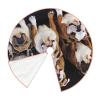 48" Christmas Tree Skirt with English Bulldogs Christmas Tree Decoration Mat Rustic Xmas Tree Cover Mat Waterproof Xmas Tree Skirt for Holiday Farmhouse Decorations view 4
