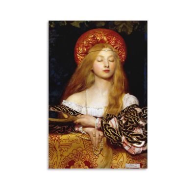 Vanity - A Medieval Maiden Posters Modern Home Art Wall Decor Canvas Print Canvas Painting Wall Art Poster for Bedroom Living Room Decor 12x18inch(30x45cm) Unframe-style