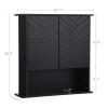 GAOMON Medicine Cabinet with Two Door, Wood Wall Mounted Bathroom Storage Cabinet with Adjustable Shelf and Towel Bar, 2-Tier Cabinet for Bathroom Living Room Laundry Room Kitchen, Black view 2