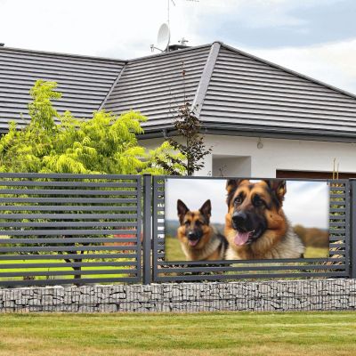 Shepherd Dog Print Party Banner Funny Christmas Banner Birthday Banner Backdrop Large Outdoor Banner Photography Background Xmas Party Decor for Garden Holiday Party Supplies