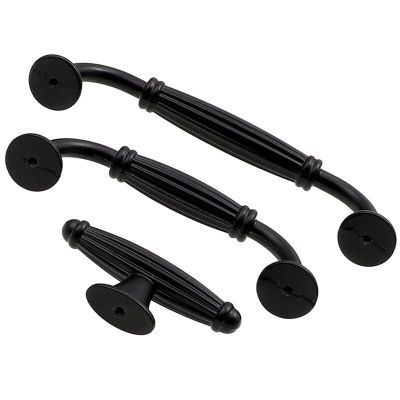 YEAHSO Black Aluminum Alloy Door Handle Drawer Kitchen Cupboard Cabinet Drawer Pull Knobs for Furniture Hardware 1Pcs