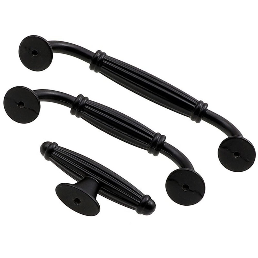 YEAHSO Black Aluminum Alloy Door Handle Drawer Kitchen Cupboard Cabinet Drawer Pull Knobs for Furniture Hardware 1Pcs