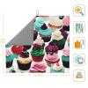 Delicious Cupcakes Reversible Microfiber Dish Drying Mat For Kitchen,16 Inch X 18 Inch,Kitchen Accessories view 3