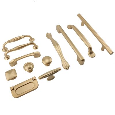 YEAHSO Matte Gold Cabinet Handles Solid Aluminum Alloy Kitchen Cupboard Pulls Drawer Knobs Furniture Handle Hardware 1Pcs