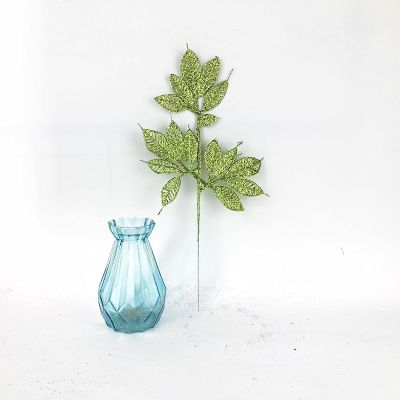 yhdo 5pc Plastic Flower Artificial Flower Gold Powder Leaf Colorful Series Holiday Party Living Room Decoration Flower Branches Decorative Leaves