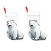 BONDIJ Polar Bear Christmas Stockings with White Cuff Plush Xmas Stockings Personalized Christmas Hanging Stockings Decorations for Family Holiday Christmas Decor view 2