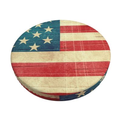 LZQPOEAS American Flag Pattern Print Stool Covers Round Bar Stool Seat Covers Soft Velvet Stool Slipcover with Elastic Washable Stool Cushion Cover Removable Chair Cover for Bar Round Stools