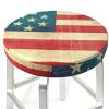 LZQPOEAS American Flag Pattern Print Stool Covers Round Bar Stool Seat Covers Soft Velvet Stool Slipcover with Elastic Washable Stool Cushion Cover Removable Chair Cover for Bar Round Stools view 3