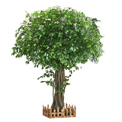 Artificial Trees Simulated Banyan Tree, Fake Tree 4.9 ft Tall with Real Wood Trunk, Artificial Plants Hotel Landscaping Tree Wishing Tree fine Decor