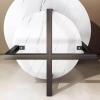 DECORN Marble Effect Side Table Small Round Coffee Table End Table Metal Bedside Table with 2 Tier Storage for Living Room Bedroom,C-60cm view 2