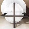 DECORN Marble Effect Side Table Small Round Coffee Table End Table Metal Bedside Table with 2 Tier Storage for Living Room Bedroom,B-60cm view 2