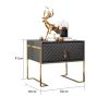 LINKIO Side Tables Bedroom Indoor Creative Rectangular Bedside Table with Drawers Leather Bedside Table Bedroom Locker Coffee Table Bedside Table Bed Side Table view 2