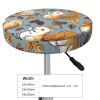 LZQPOEAS Cute Squirrel Print Stool Covers Round Bar Stool Seat Covers Soft Velvet Stool Slipcover with Elastic Washable Stool Cushion Cover Removable Chair Cover for Bar Round Stools view 4