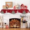 ALAGEO Christmas Fireplace Scarf Snow Snowman Holly Tree Fireplace Mantel Christmas Scarf Cover Candy Cane Snowflake Fireplace Cloth Table Runner Decoration for Holiday Party Decor 60 x 17 inch view 3