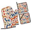 YYHWHJDE Cartoon Otomi Animals Pattern Oven Mitts and potholders Set of Four : Thick and Durable, Anti-scalding and Heat-Insulating view 2