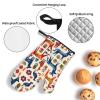YYHWHJDE Cartoon Otomi Animals Pattern Oven Mitts and potholders Set of Four : Thick and Durable, Anti-scalding and Heat-Insulating view 4