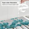 YYHHAOFA Teal Grey and White Floral pattern Drying Mat for Kitchen : Water absorbent, non-slip, reversible With lanyard for hanging 18 x 16 in view 4