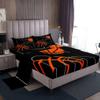 Basketball Sheet Set King Size Kids Basketball Court Sheets with Deep Pocket Fitted Sheet for Boys Girls Teens Gaming Sports Bed Sheets Set Breathable Sports Theme Black Bedding Set Room Decor view 1