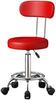 Computer Chair, Dressing Table Chair Swivel Tattoo Stools Chair, PU Leather Swivel Round Rolling Stool with Foot Rest,Height Adjustable Task Work Chair with Back A (Color : Red, Size : One Side) view 1