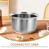 UKCOCO Small Hot Pot Liner Stainless Steel Rice Cooker Nonstick Stew Pot Rice Maker Pan Rice Cooking Pan Rice Inner Tank Fondue Pot Soup Pot Liner for Stove Top Individual Pasta Portable view 4