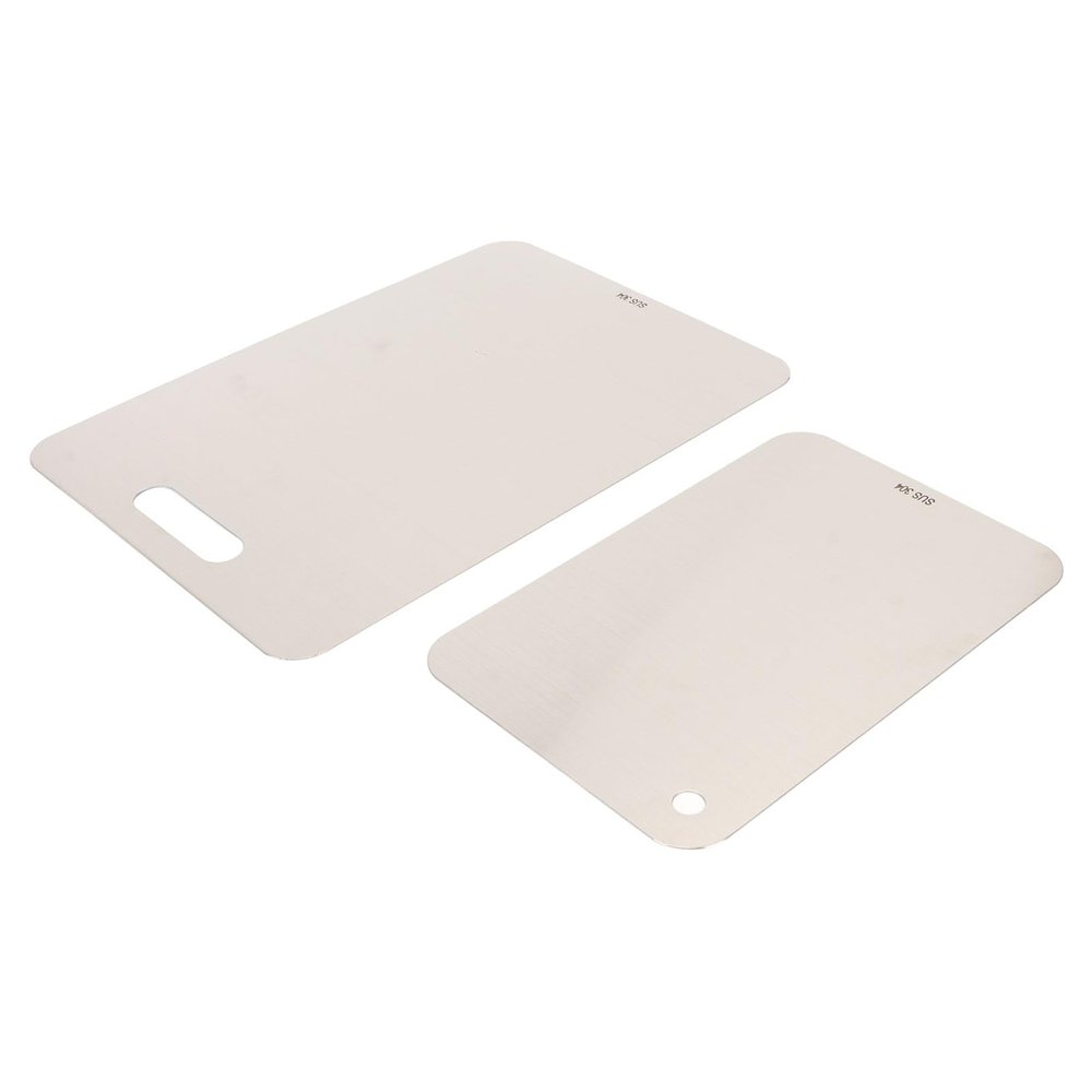 2 Pcs Stainless Steel Cutting Board, High Hardness Thickened Food Chopping Board, Space Saving, Durable Material, Use, Householdfor Fruits, Vegetables, and Meat