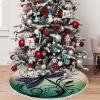 Yioniii Cute Dragonfly in Black and Purple Pattern Christmas Tree Skirt 30 inchXmas Tree Skirts for Xmas Tree Ornaments and Party Holiday Decorations,Black and Purple view 1