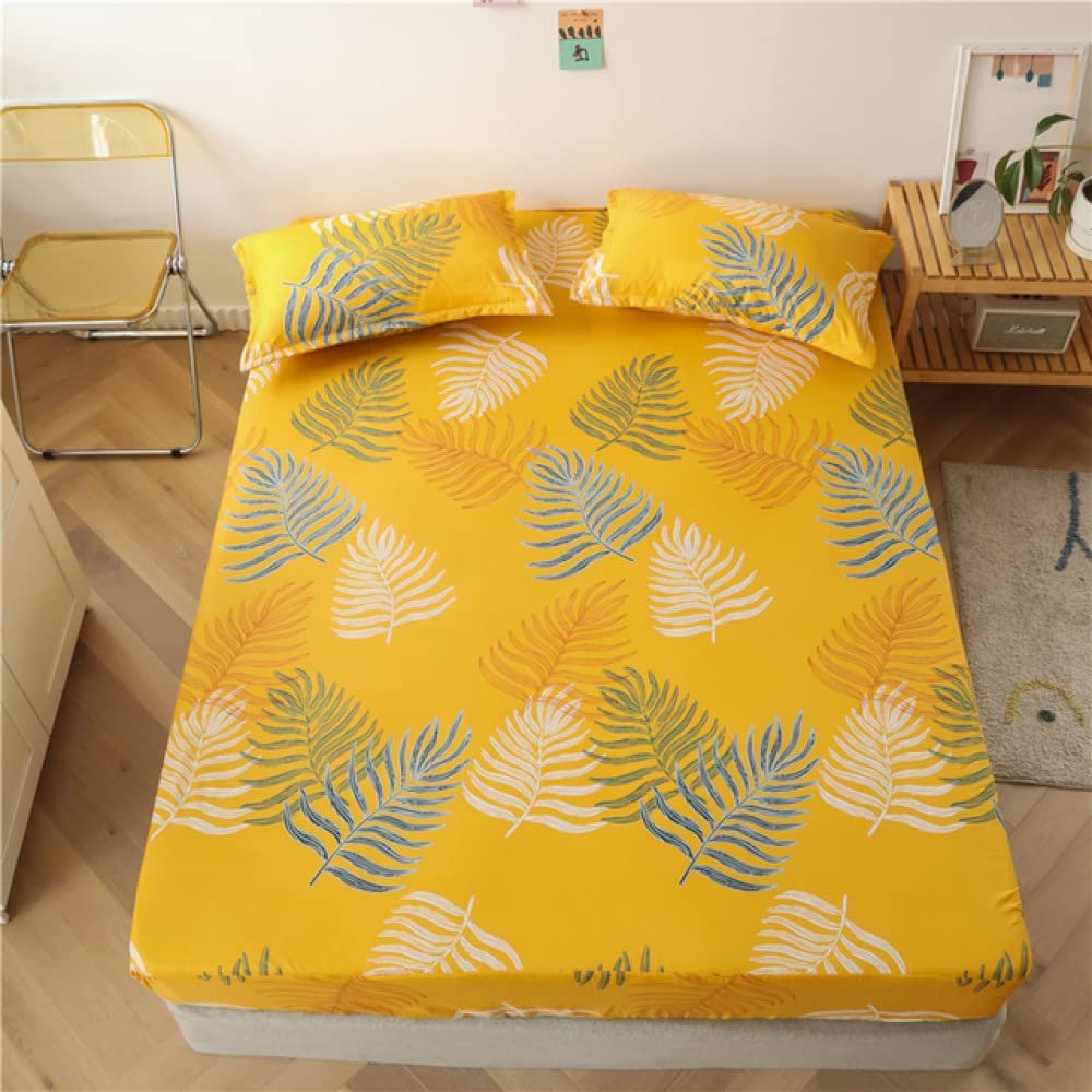 Bed Sheet Blue Night Sky Reactive Prined Bed Sheets and Pillowcase Drap de lit Sheet on Elastic,Type 2,120x200x25cm SSingle