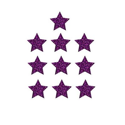 10 Iron on Stars, Bulk Small Star Vinyl Patches, DIY Crafts, Symbol Shape, Heat Transfer, 1x1 inch, Pick Color, Iron-on Most Things in 5 min (Purple Glitter)