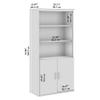 BOWERY HILL Tall 5 Shelf Bookcase with Doors in Natural Elm - Engineered Wood view 3
