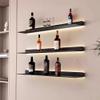 GRRICEPL Floating Wall Shelves, Aluminum Alloy Double-Sided Light-Emitting Shelves, Built-in Luminous LED Lights, Movable Laminate Shelf Creative Bookshelf (Color : Gray, Size : 150x15cm) view 2