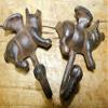 2 Cast Iron Flying Pig Coat Hook, Hat, Key, Towel Rustic Ranch Wall Decor Brown - arsstore view 1