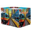 Storage Basket Bin with Handles 1 Packs, Watercolor Europe City Metro Car Fabric Toys Clothes Storage Cube Box Collapsible Shelves Closet Shelf Organizer Large Cloth Basket view 2