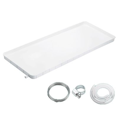 Air Conditioner Drip Tray for Outside Durable Made of PP5, Air Conditioner Drip Pan with Drain Hose Easy to Install 2 Sizes Silver (Color : 2m, Size : 91.5 * 45cm)