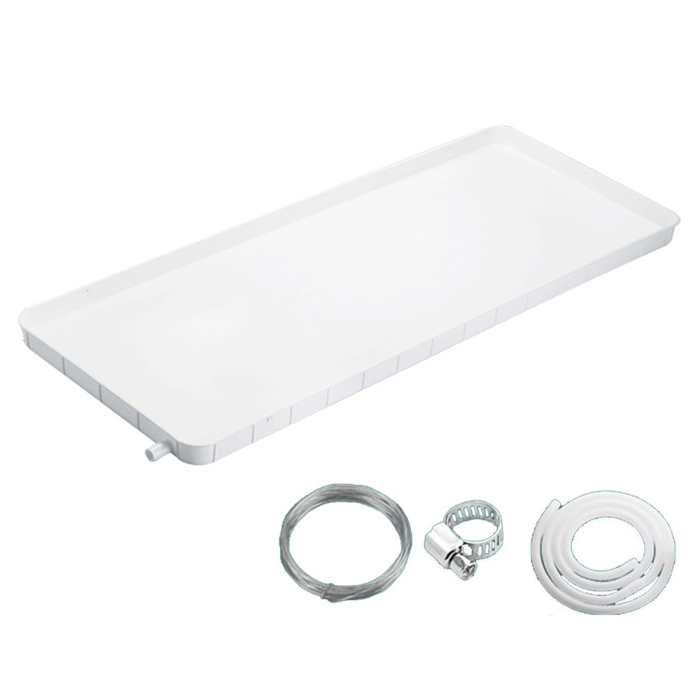Air Conditioner Drip Tray for Outside Durable Made of PP5, Air Conditioner Drip Pan with Drain Hose Easy to Install 2 Sizes Silver (Color : 2m, Size : 91.5 * 45cm)